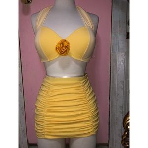 Beauty and the beast yellow swimsuit
